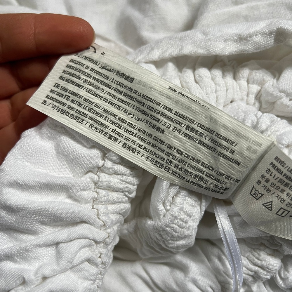 Abercrombie and Fitch Womens Medium White Balloon Puff Sleeve - Picture 4 of 5